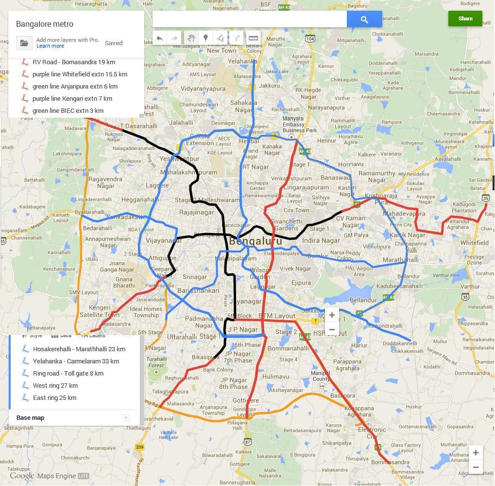 Namma t-fase 3 rute kart