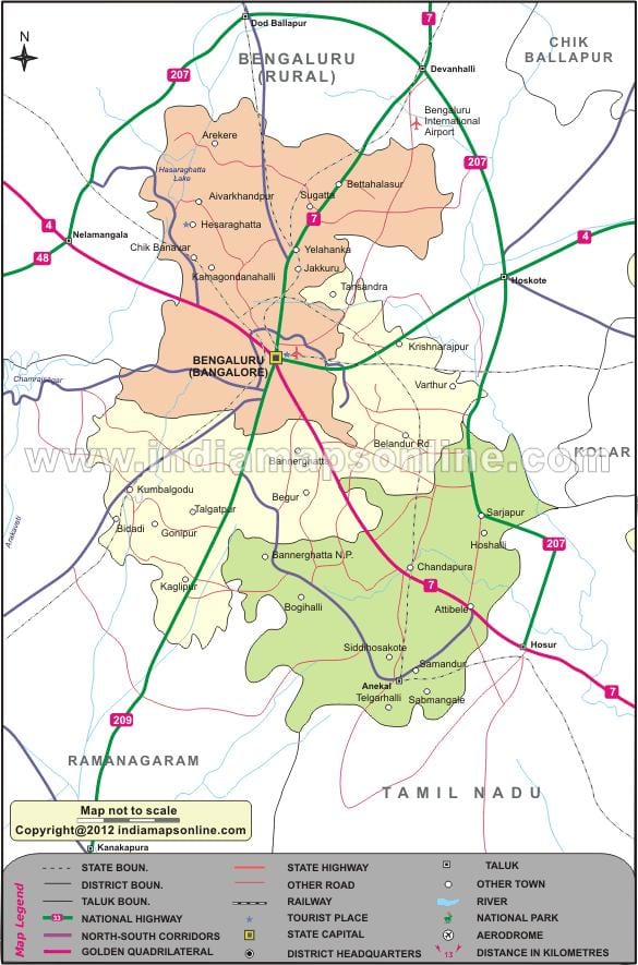 Bangalore bydel kart