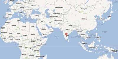 Bangalore i verden kart