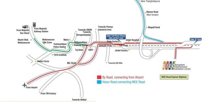 Kart av Bangalore Internasjonale utstillingssenter
